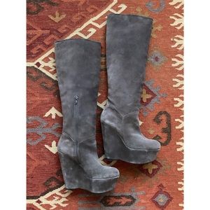 Stuart Weitzman Platform Knee High Suede Boots